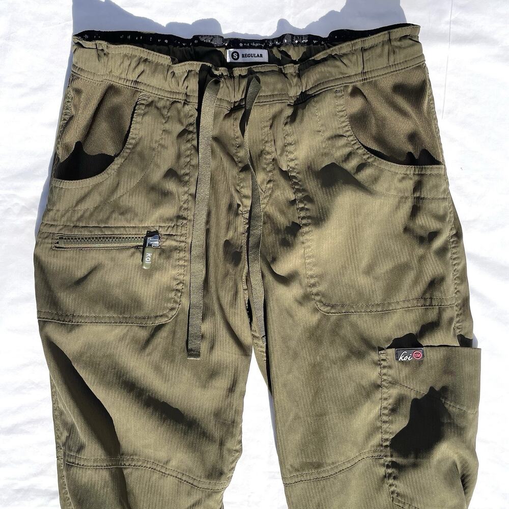 koi Olive Green Straight Leg Scrub Pants - Picture 2 of 5